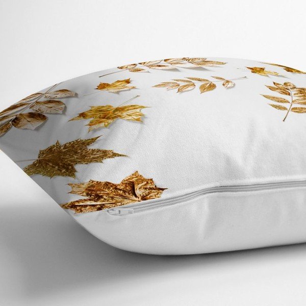 Federa Foglie d'oro, 42 x 42 cm - Minimalist Cushion Covers-image-1