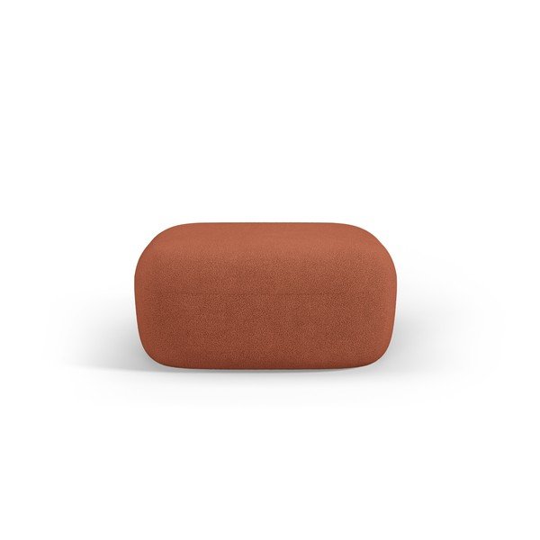 Poggiapiedi color terracotta con rivestimento in bouclé Jenny – Micadoni -image-1