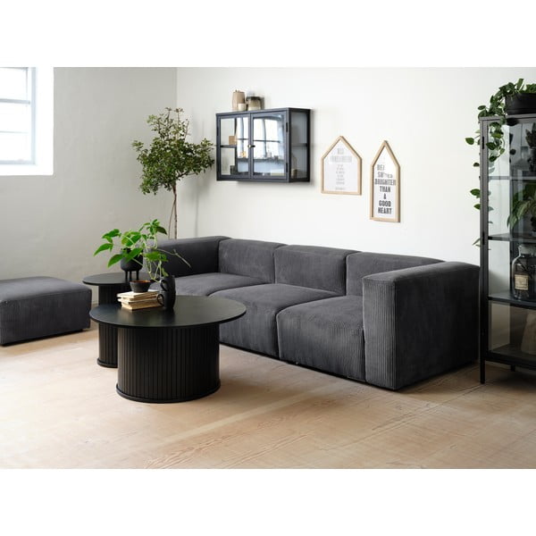 Tavolino rotondo nero ø 90 cm Nola - Unique Furniture-image-1