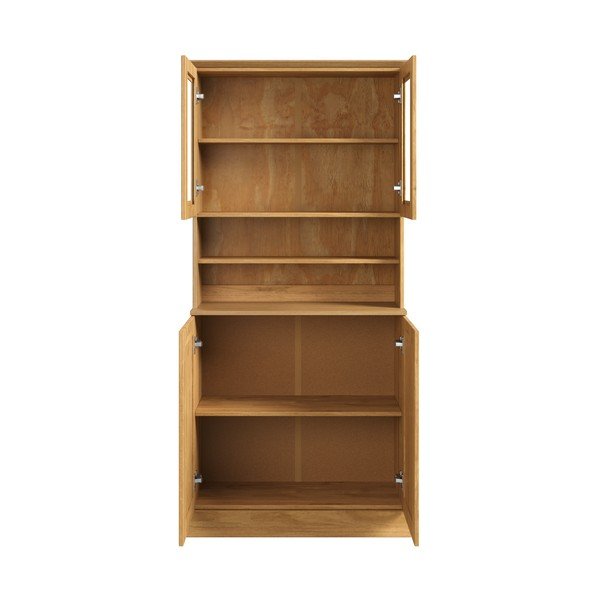 Vetrina colore naturale chiaro in pino massiccio 86x181,5x37 cm Teramo – Støraa-image-2