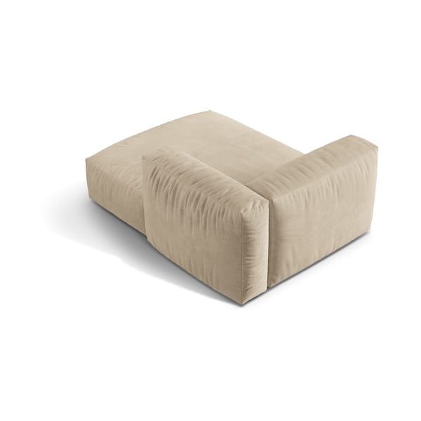 Parte divano componibile beige (con penisola a destra) con rivestimento in velluto Martina – Micadoni -image-2