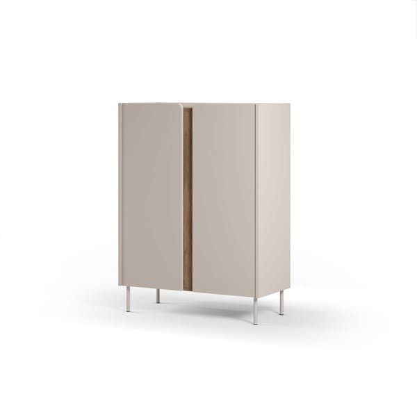 Mobile effetto rovere in colore crema-naturale 90x120x40 cm Lucile - Marckeric-image-4