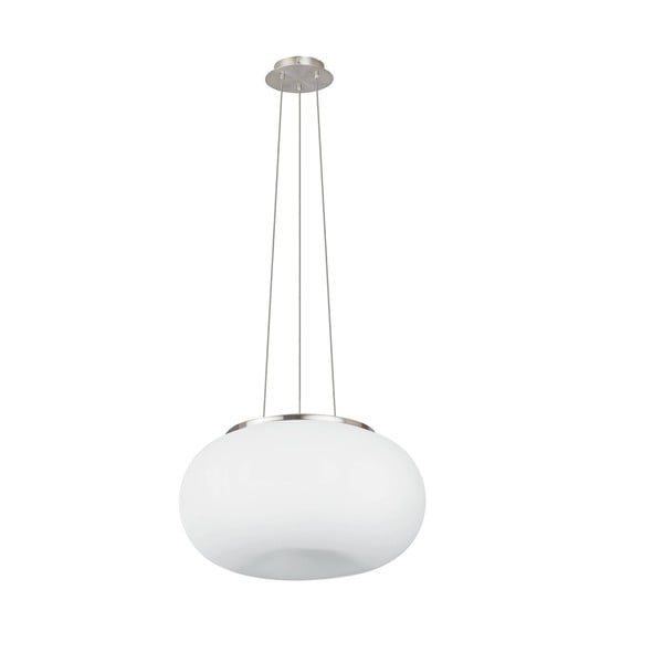 Lampadario bianco/argentato con paralume in vetro ø 37,5 cm OPTICA – EGLO