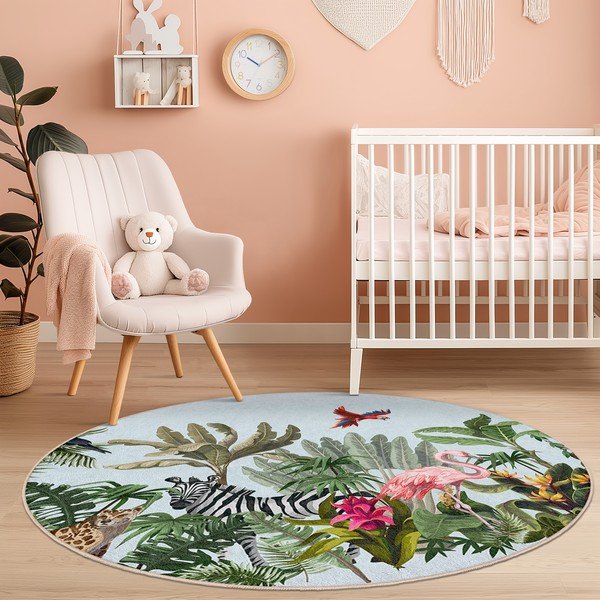 Tappeto per bambini lavabile ø150 cm Jungle – Mila Home-image-3