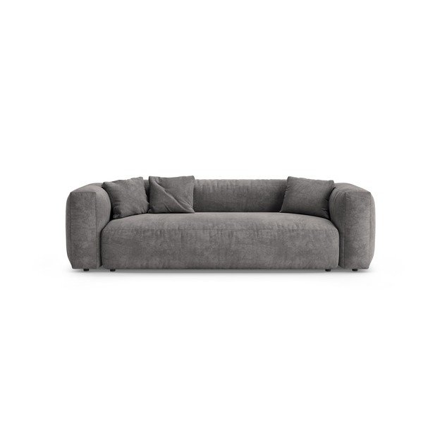 Divano componibile grigio allungabile con rivestimento in velluto 264 cm – Micadoni 