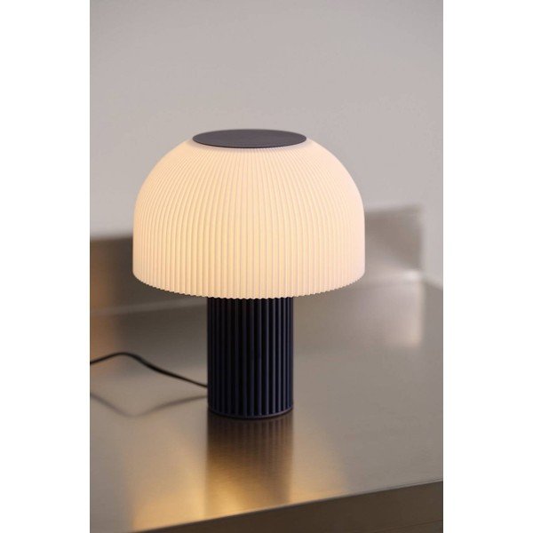 Lampada da tavolo bianca/blu in plastica (altezza totale 29 cm) Maya – Jotex-image-1