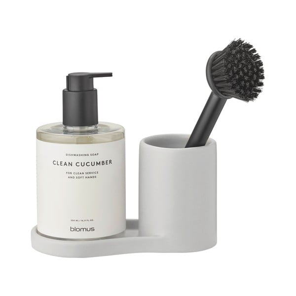 Supporto per detersivo grigio chiaro in gres Piro – Blomus-image-2