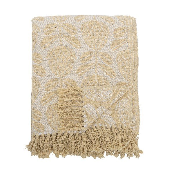 Coperta gialla in misto cotone 130x155 cm Pratello – Bloomingville