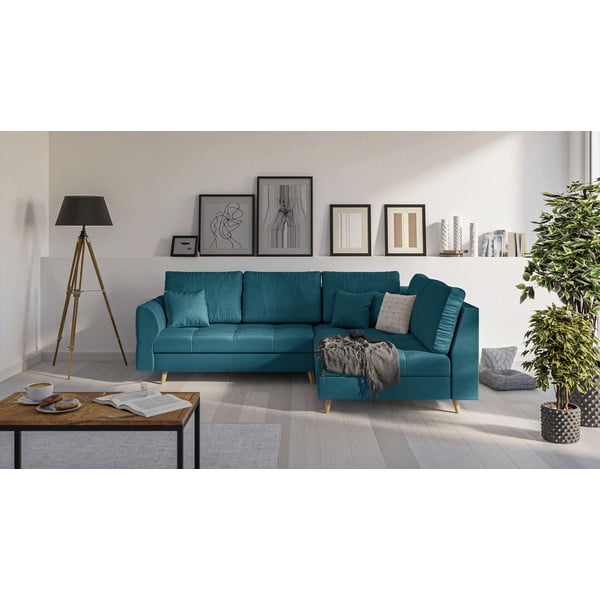 Divano angolare turchese (angolo sinistro) Ariella - Ropez-image-1