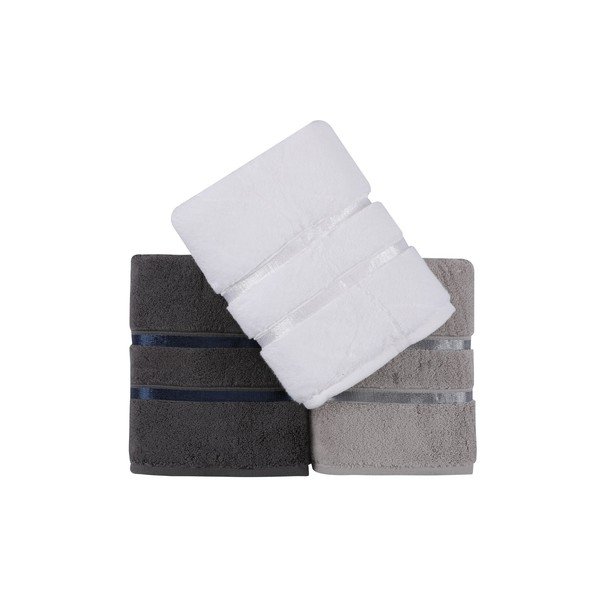 Set di 3 asciugamani in cotone grigio Hobby , 50 x 90 cm Dolce - Foutastic-image-4