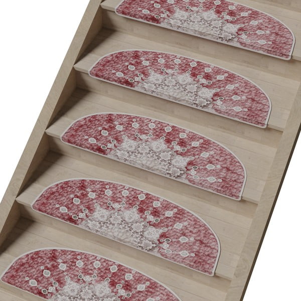 Gradini rosso chiaro in set da 16 pezzi 20x65 cm Chakra - Vitaus-image-1