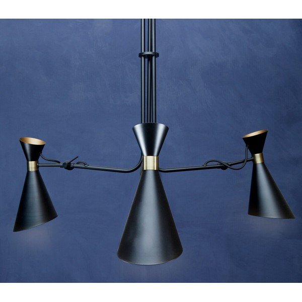 Lampadario nero/dorato in metallo con paralume in metallo Linox – Premier Housewares-image-1