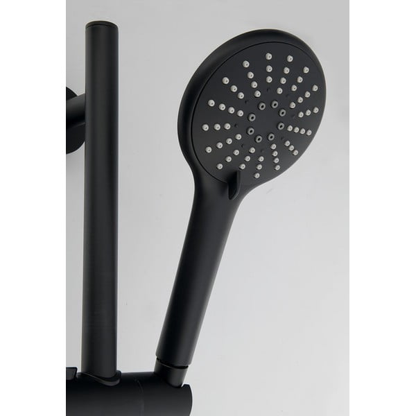 Set per doccia in ottone in nero opaco con doccetta e supporto scorrevole 70 cm – Sapho-image-2