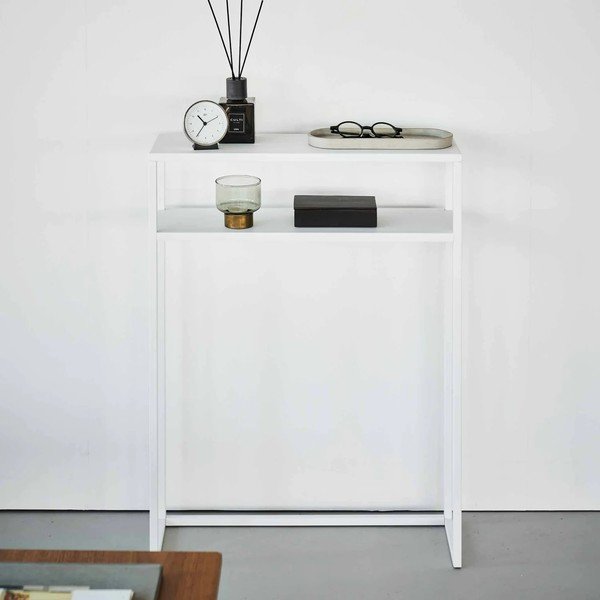 Tavolo consolle bianco in metallo 18x60 cm Tower – YAMAZAKI-image-4