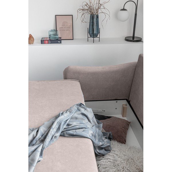 Divano letto in velluto beige Tender Eddie - Miuform-image-1