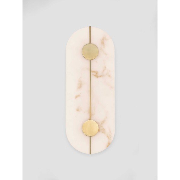 Lampada da parete LED color crema/color ottone con effetto pietra Aider – Nova Luce-image-4