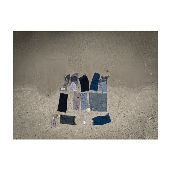 Asciugamano in cotone grigio-marrone 140x70 cm Classic - Zone-image-1