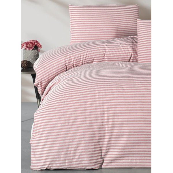 Biancheria da letto rosa per letto matrimoniale/per letto prolungato con lenzuolo incluso/4 pz 200x220 cm – Mila Home-image-1
