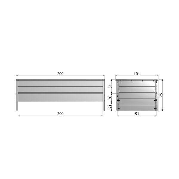 Letto/divano bianco 90 x 200 cm Jade - WOOOD-image-4