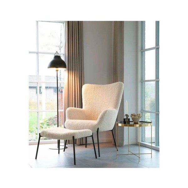 Poltrona color crema con rivestimento in pelliccia sintetica Glasgow – Bonami Essentials-image-1