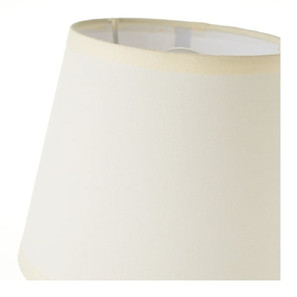 Lampada da tavolo in ceramica bianca e crema con paralume in tessuto (altezza 24 cm) - Casa Selección-image-2