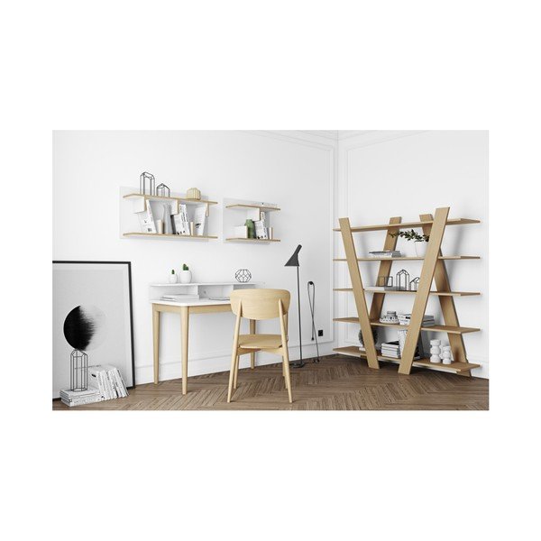 Libreria in rovere decorato in colore naturale 156x160 cm Wind - TemaHome-image-4