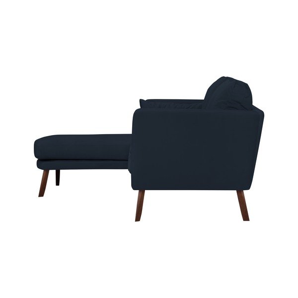 Divano blu scuro a tre posti Elena, con lettino all'angolo sinistro - Mazzini Sofas-image-3
