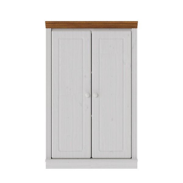 Armadietto bianco/color ambra in pino massiccio 74x118x35 cm Anita – Støraa