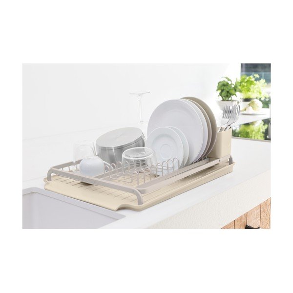 Scolapiatti beige in metallo 49x38,5 cm – Brabantia-image-1