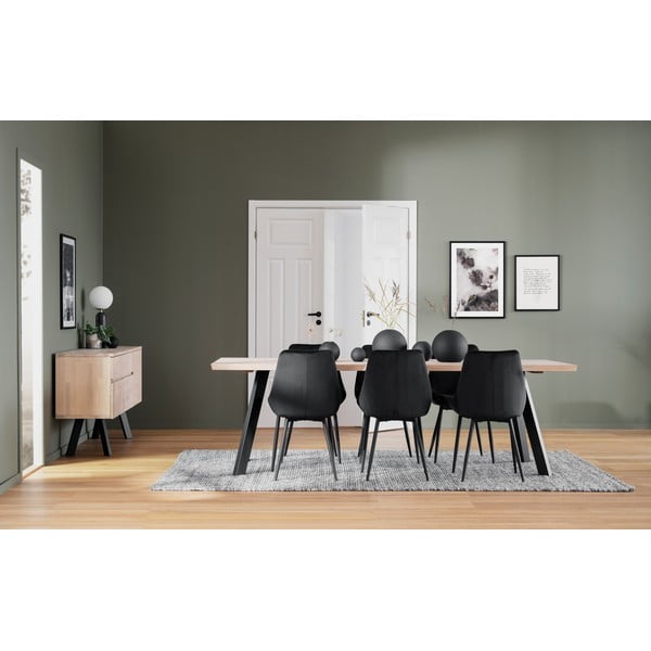 Sedie da pranzo in velluto nero in un set di 2 pezzi Sierra - Rowico-image-2