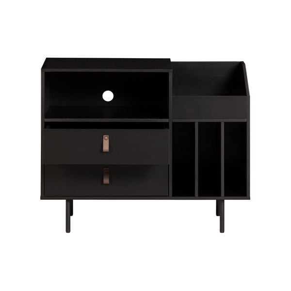 Mobile per dischi in legno di pino nero 90x73 cm Jackson - WOOOD-image-2