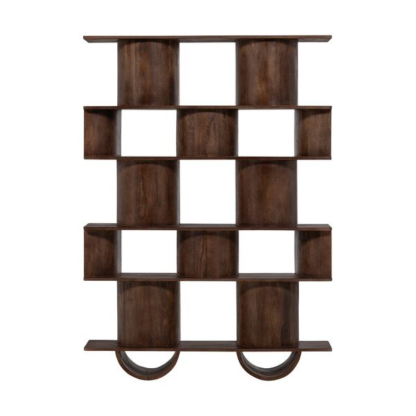 Libreria marrone scuro in mango massiccio 130x180x35 cm Sinne – WOOOD-image-3