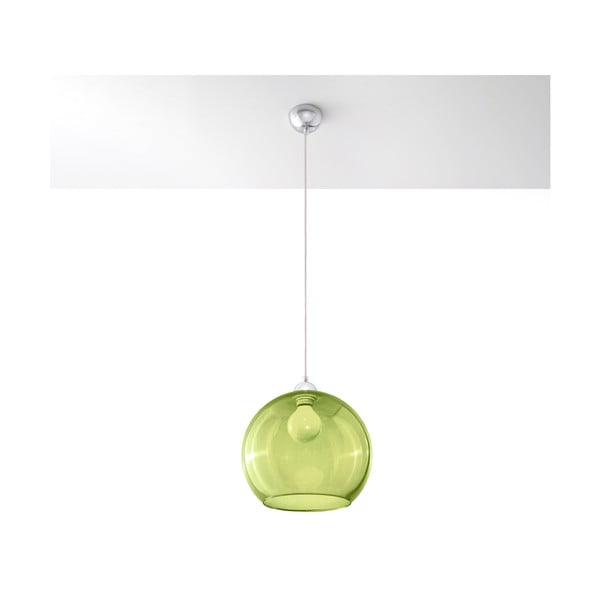 Lampada a sospensione verde con paralume in vetro ø 30 cm Bilbao - Sollux-image-2