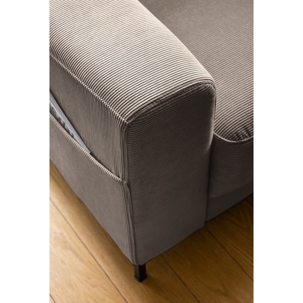 Poltrona in velluto a coste marrone Lofty Lilly - Miuform-image-4