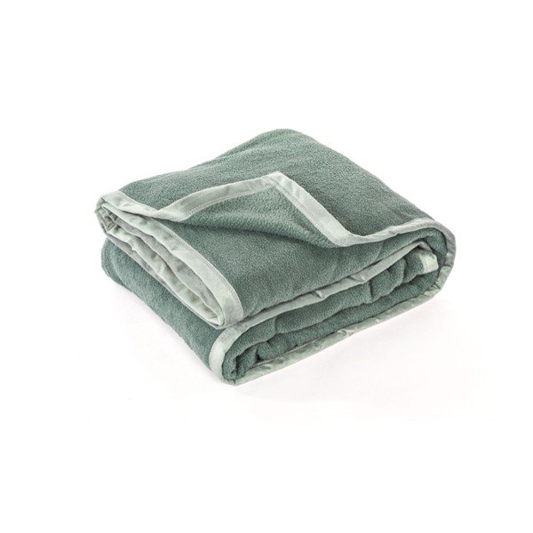 Copriletto verde in micropush per letto matrimoniale 220x240 cm Lamis - Tiseco Home Studio