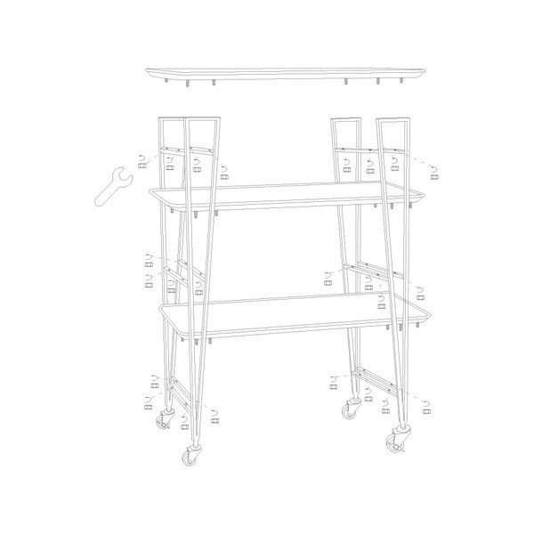 Carrello in ferro a 3 ripiani Industry - Mauro Ferretti-image-4