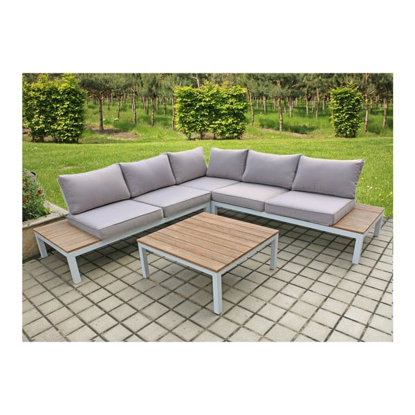 Divano angolare da giardino con tavolo contenitore Valentina - Garden Pleasure-image-1