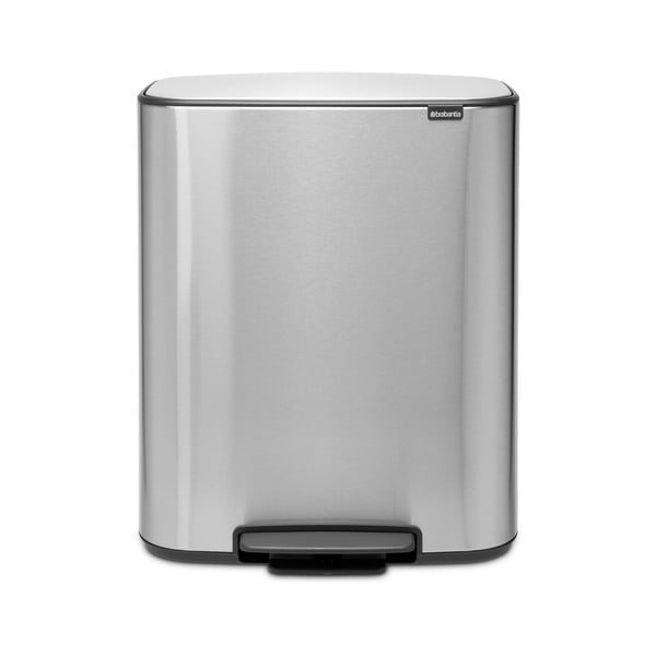 Bidone in acciaio da 60 l in argento opaco Bo - Brabantia-image-4