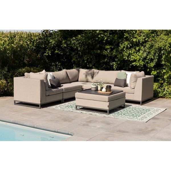 Pouf da giardino beige Rhodos - Exotan-image-1