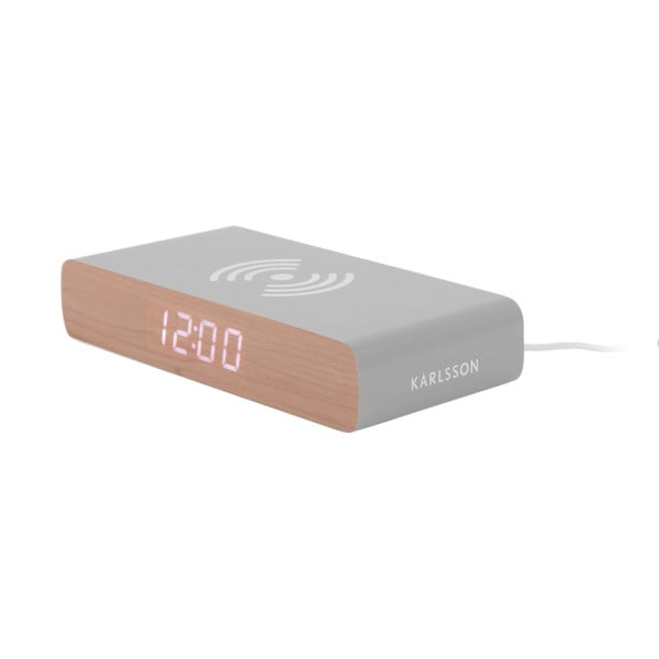 Sveglia digitale con ricarica wireless Retro Flat LED – Karlsson-image-1