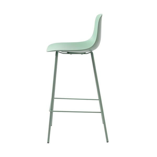 Sgabello da bar verde chiaro in plastica (altezza della seduta 67,5 cm) Whitby – Unique Furniture-image-3