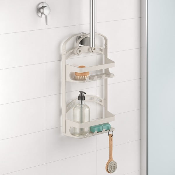 Mensola da bagno da appendere grigia in plastica – Metaltex-image-1