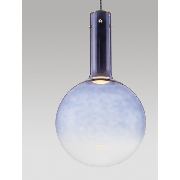 Lampadario LED blu in vetro con intensità regolabile ø 25 cm Nostos – Nova Luce-image-2