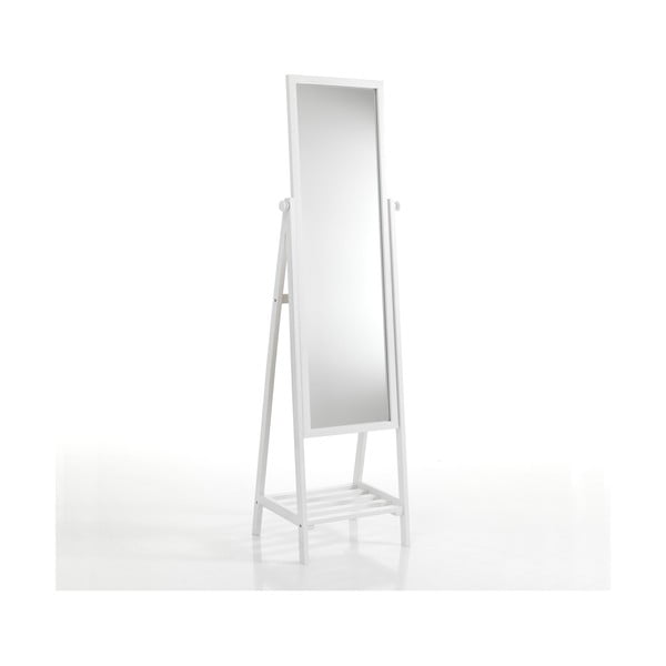Specchio da terra bianco con mensola Brill - Tomasucci