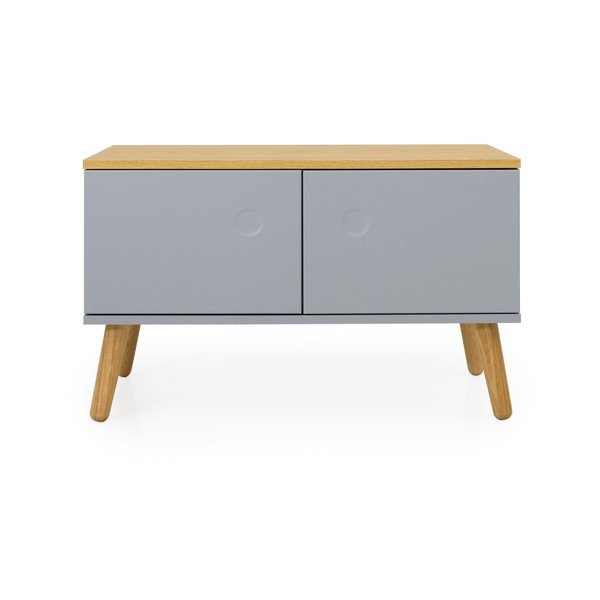 Panca grigia con gambe in legno di quercia Dot - Tenzo-image-1