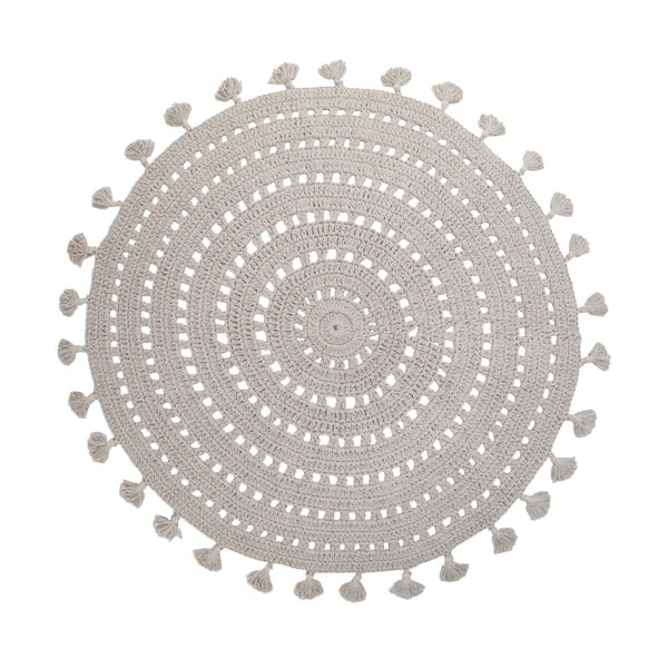 Tappeto grigio in cotone fatto a mano, ø 120 cm Nila - Nattiot
