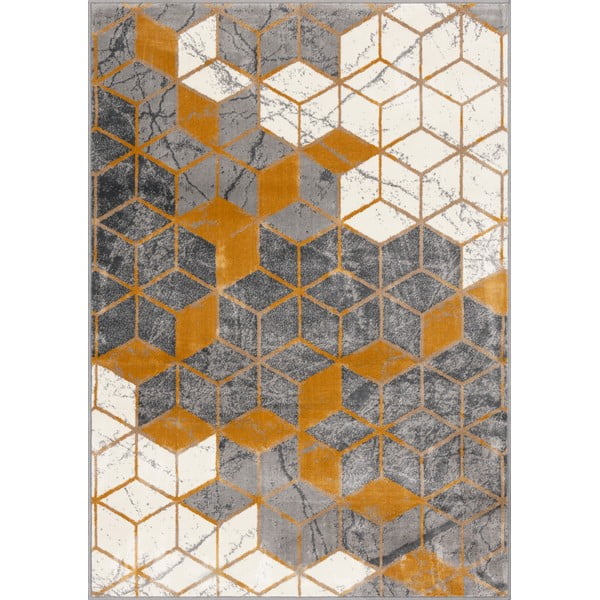 Tappeto giallo ocra e grigio 200x280 cm Soft - FD