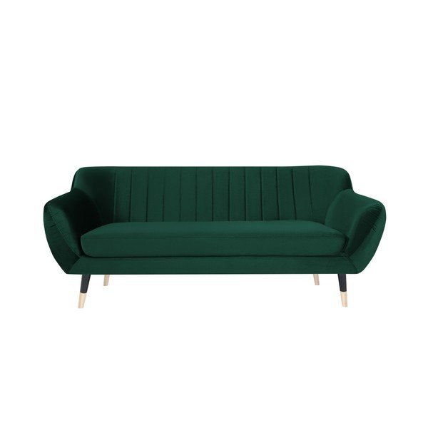 Divano verde con gambe nere Benito, 188 cm - Mazzini Sofas