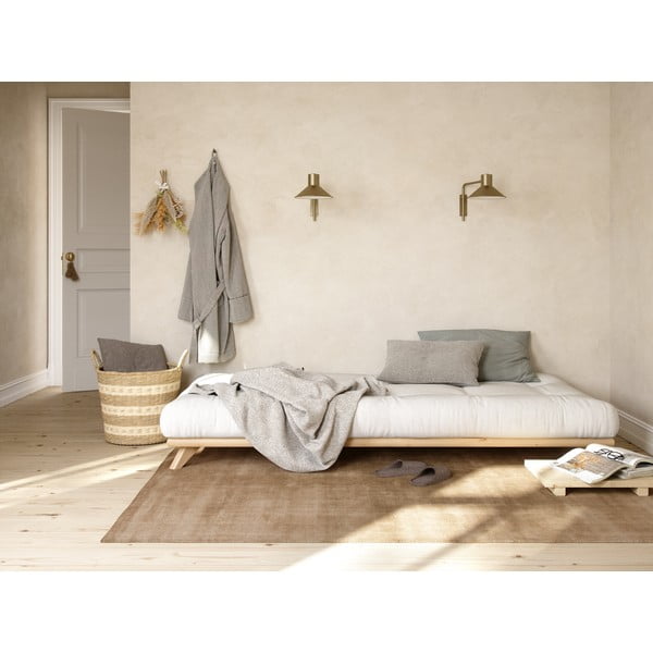 Letto singolo in legno di pino con griglia 90x200 cm Senza - Karup Design-image-1