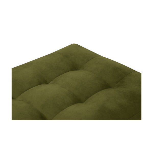 Poggiapiedi in velluto verde oliva Santo - Milo Casa-image-4
